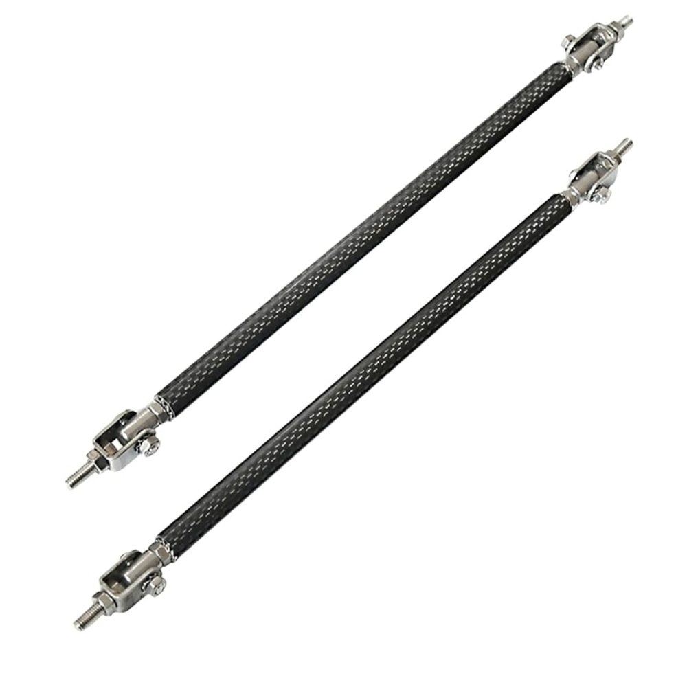 Carbon Front Bumper Lip Splitter Strut Rod Tie Support Bars - Picture 3 of 7